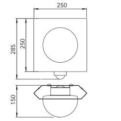 69611/2 Außenwandleuchte Bewegungsmelder|Wandleuchten
