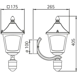 1822 Außenwandleuchte mit Bewegungsmelder Bewegungsmelder|Wandleuchten