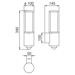 New 0320 Außenwandleuchte mit Bewegungsmelder Bewegungsmelder|Wandleuchten