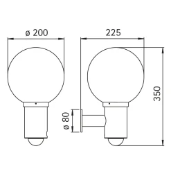 Discount 690224 Außenwandleuchte mit Bewegungsmelder Bewegungsmelder|Wandleuchten