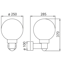 Outlet 0257 Außenwandleuchte mit Bewegungsmelder Bewegungsmelder|Wandleuchten