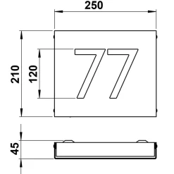 New 696012 LED Hausnummernleuchte Hausnummern & Briefkästen|Wandleuchten