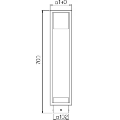 Hot 2281 LED Pollerleuchte, Abverkaufsware Stehleuchten