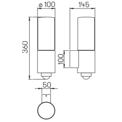 Hot 0278 LED Wandleuchte mit Bewegungsmelder Terrassen|Bewegungsmelder