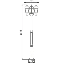Best 2099 Mastleuchte, 3-flg. Stehleuchten
