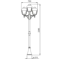 2041 Mastleuchte, 3-flg. Stehleuchten