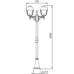 Sale 2040 Mastleuchte, 2-flg. Stehleuchten