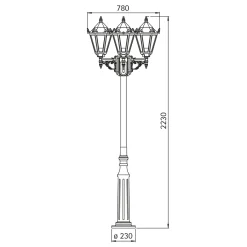 Hot 2049 Mastleuchte, 3-flg. Stehleuchten