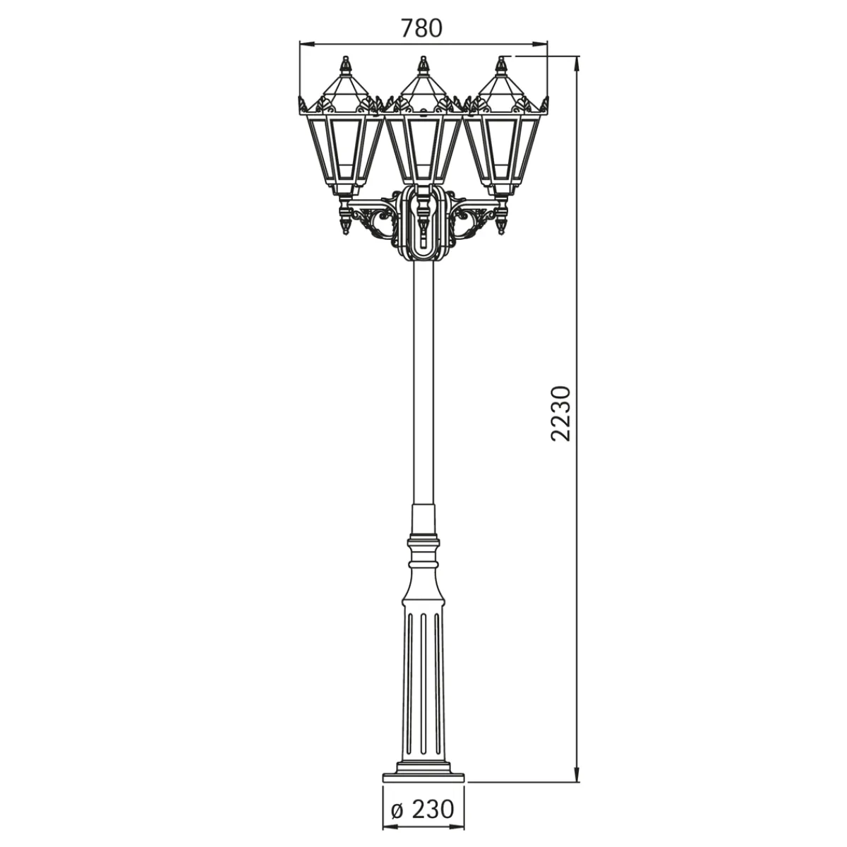 Hot 2049 Mastleuchte, 3-flg. Stehleuchten