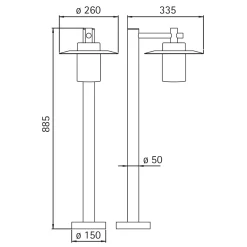 Discount 4152 Pollerleuchte Stehleuchten