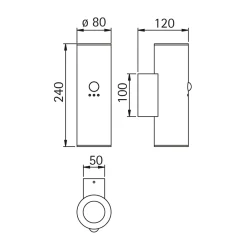 New 2480 Wandstrahler mit Bewegungsmelder Hauseingänge|Bewegungsmelder