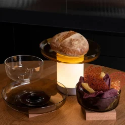 Discount Bontà Portable LED Akkuleuchte, inkl. Teller Aufbewahrung|Dekoration