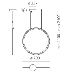 Clearance Discovery Vertical 70 LED Sospensione, App-kompatibel Pendelleuchten|Pendelleuchten