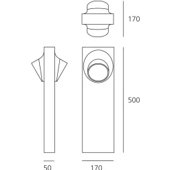 Online Ciclope LED Pollerleuchte, zweiseitiger Lichtaustritt Wege/Zufahrten|Terrassen