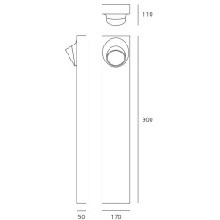 Ciclope LED Pollerleuchte, einseitiger Lichtaustritt Wege/Zufahrten|Terrassen