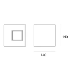 New Effetto 14S LED 2L Außenwandleuchte, 2 x 50° Hauseingänge|Fassaden