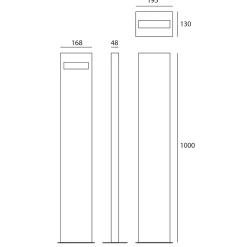 Online Nuda LED Pollerleuchte, zweiseitiger Lichtaustritt Stehleuchten