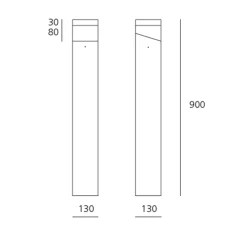Outlet Tetragono LED Pollerleuchte Wege/Zufahrten|Hauseingänge