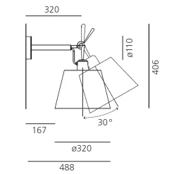 Sale Tolomeo Diffusore 32 Parete Wandleuchten|Flur
