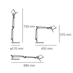 New Tolomeo Micro Tavolo Profondo 95 Gloss Arbeitszimmer|Büros