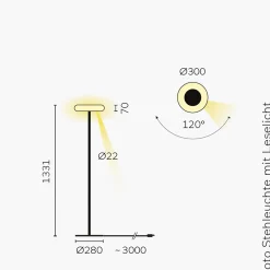 Best Oto-01 LED Leseleuchte Hotellerie|Stehleuchten
