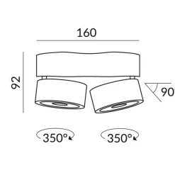 Online Vito Duo Spot 50° LV C LED Deckenaufbaustrahler Hotellerie|Strahler