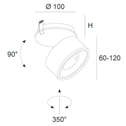Clippo EP LED Deckeneinbaustrahler, Dim-to-Warm Shopbeleuchtung|Museen/Showrooms