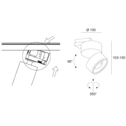 Discount Clippo P3 LED Schienenstrahler, Dim-to-Warm Shopbeleuchtung|Museen/Showrooms