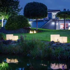 Würfel CCT-LED Außenleuchte mit ZigBee Stehleuchten|Terrassen