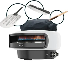 Hot KILN Pizzaofen, 2 Brenner, rotierend, Sorglos-Paket Grills & Pizzaöfen