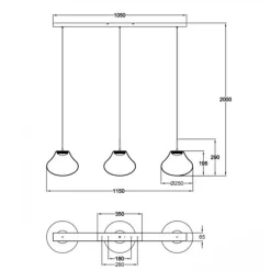 Discount Deva LED Pendelleuchte, 3-flg. Essbereiche|Pendelleuchten