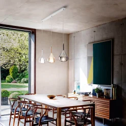 Lila Pendelleuchte, 3-flg. Pendelleuchten