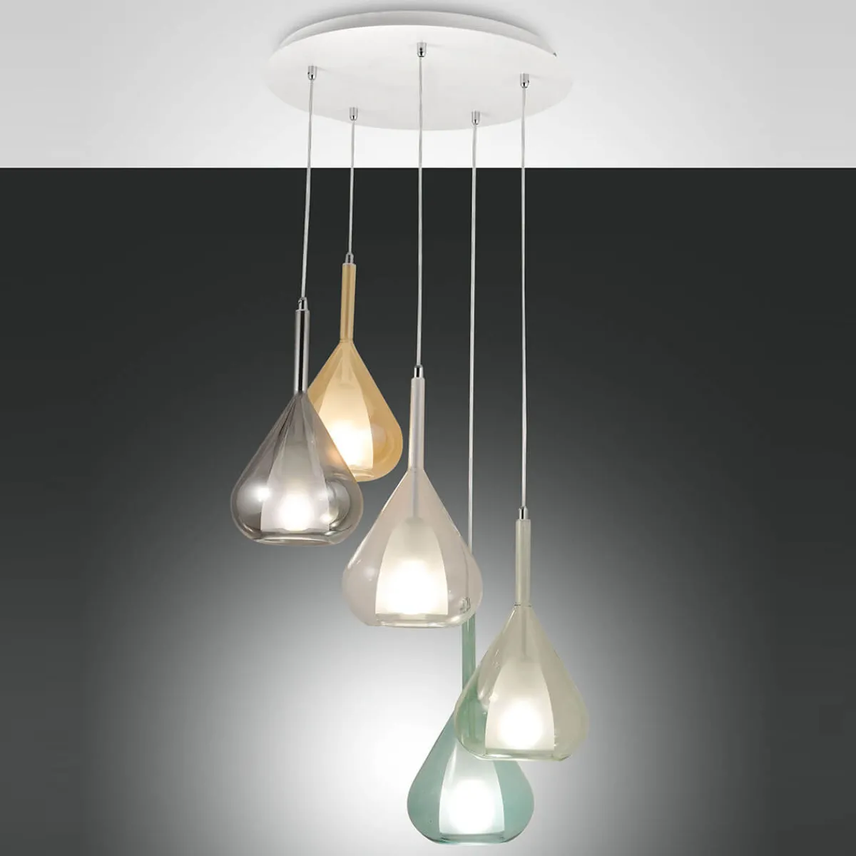 Clearance Lila Pendelleuchte, 5-flg., mit Rondell Essbereiche|Pendelleuchten