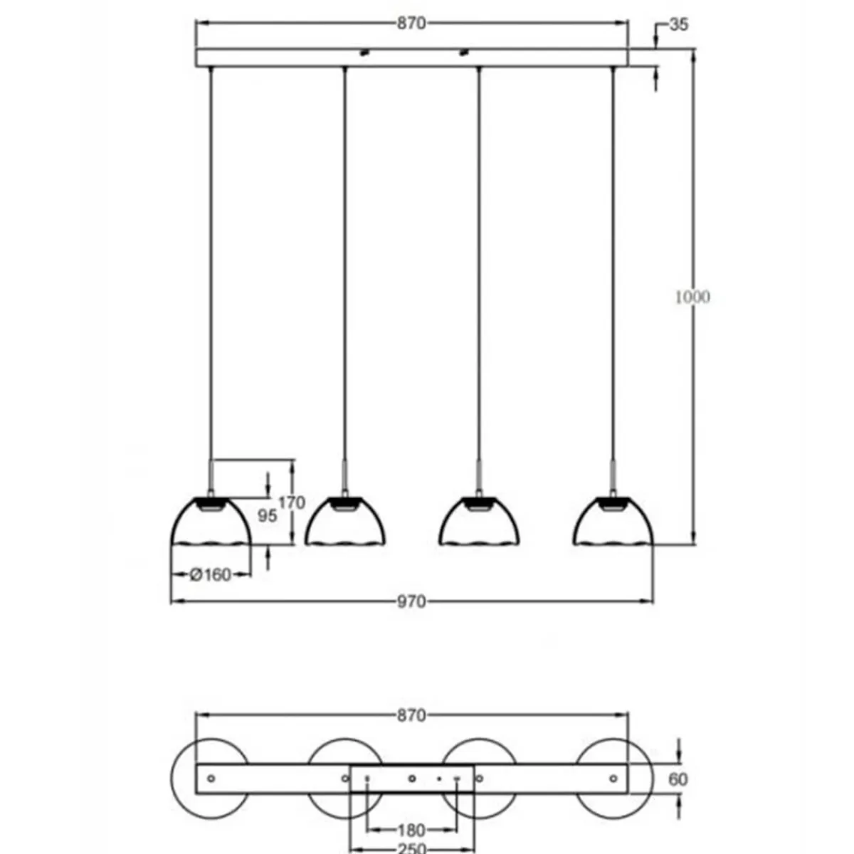 Best Lucille LED Pendelleuchte, 4-flg. Essbereiche|Pendelleuchten