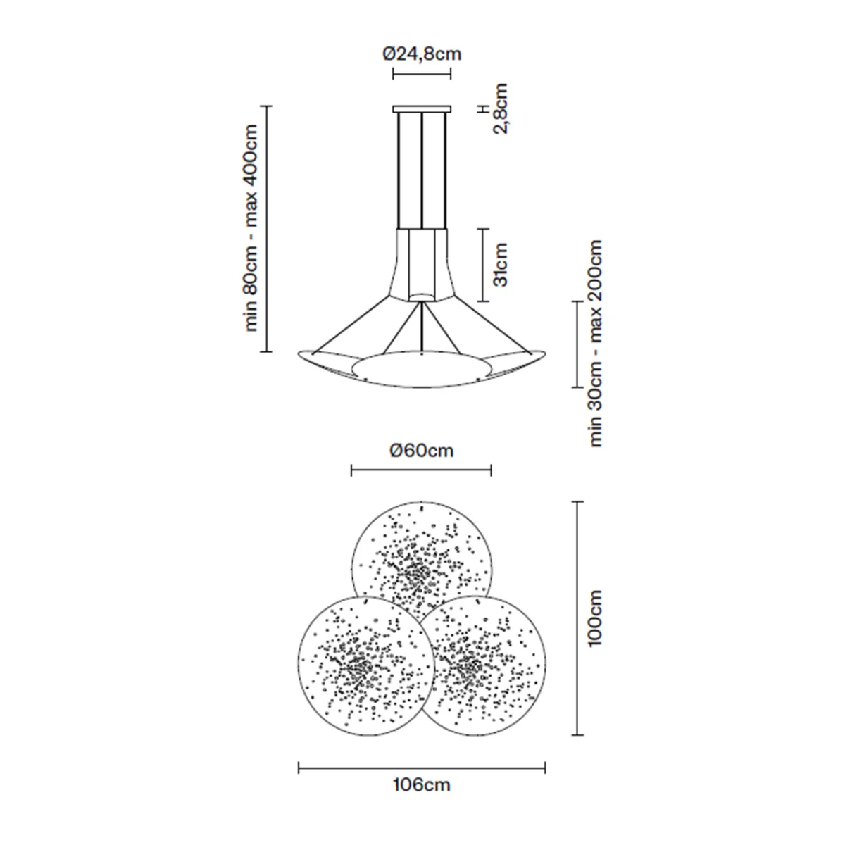 Clearance Lens Pendelleuchte, 3-flg., Ø: 60 cm Pendelleuchten|Flur
