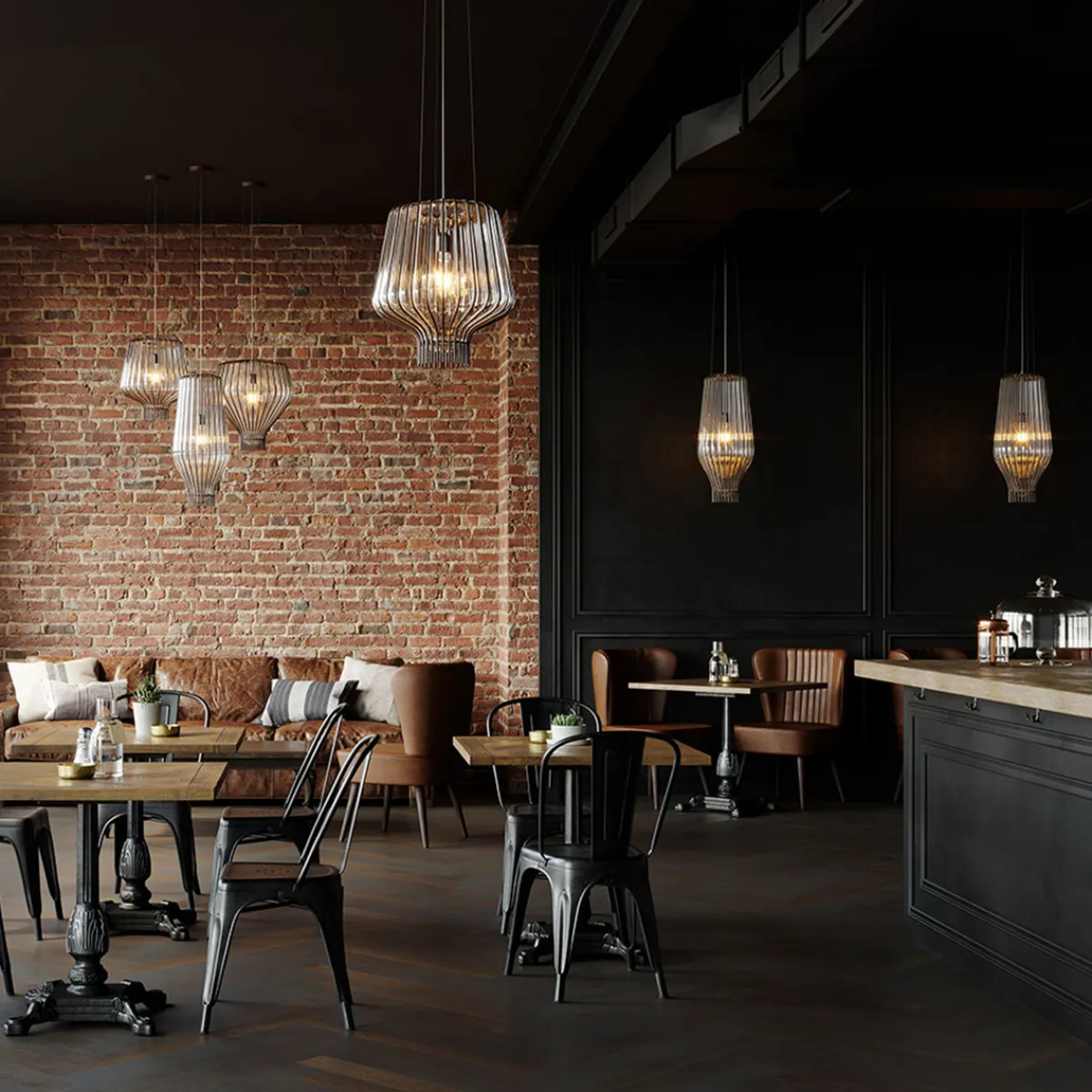 Best Saya Pendelleuchte, transparent, Ø: 48 cm Pendelleuchten|Flur