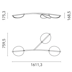 Outlet Almendra Organic S3 Y Short LED Pendelleuchte Hotellerie|Gastronomie