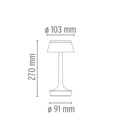 Best Bon Jour Unplugged LED Akkuleuchte, Chrom, Auslaufmodell Tischleuchten|Akkuleuchten
