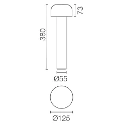 Hot Bellhop Bollard 380 LED Pollerleuchte, 3000 K Wege/Zufahrten|Terrassen