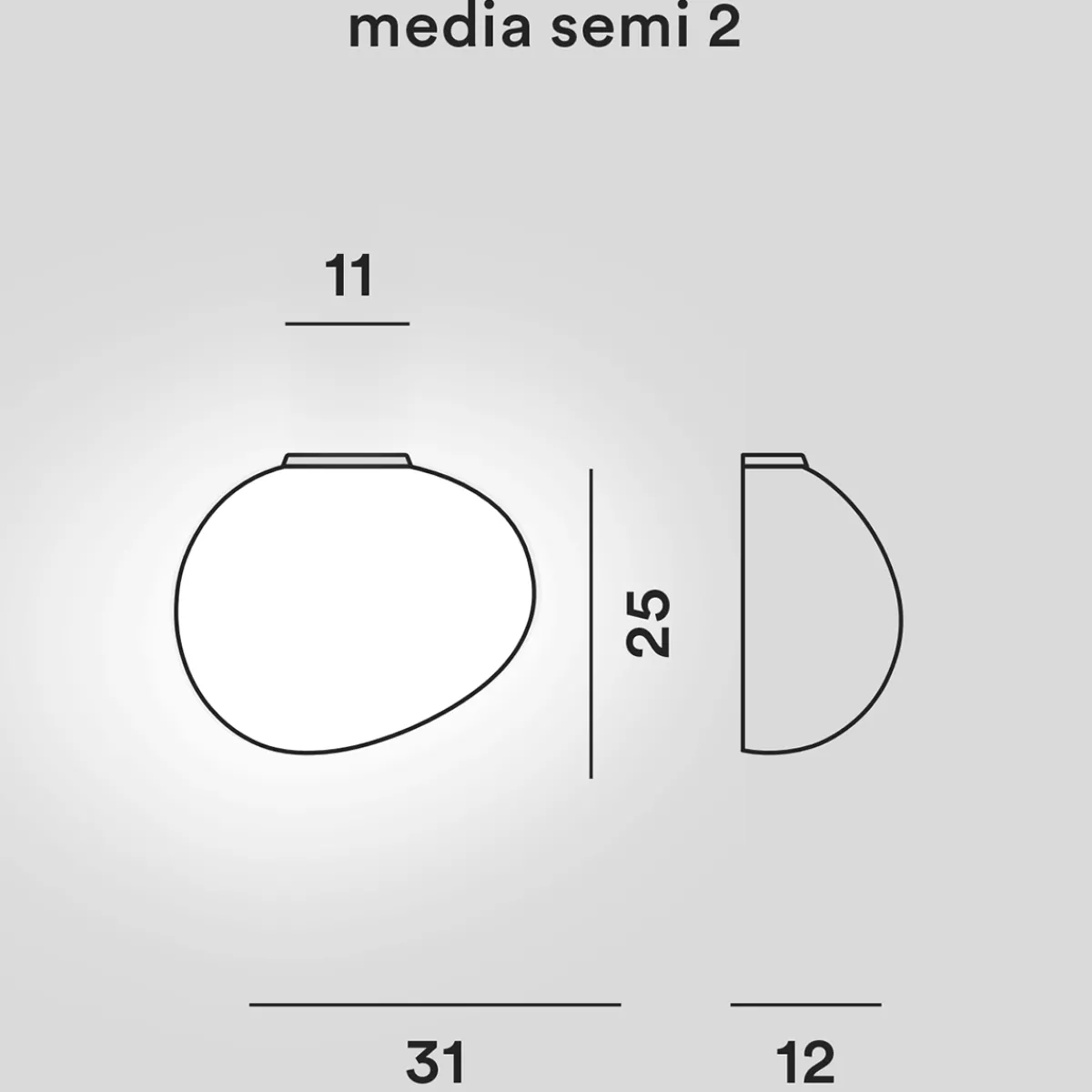 New Gregg Media Semi 2 Parete Flur|Wandleuchten