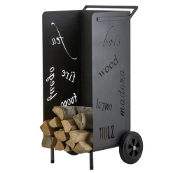 Hot Fahrbarer Holzwagen mit Schriftdesign Kamin|Wohnzimmer