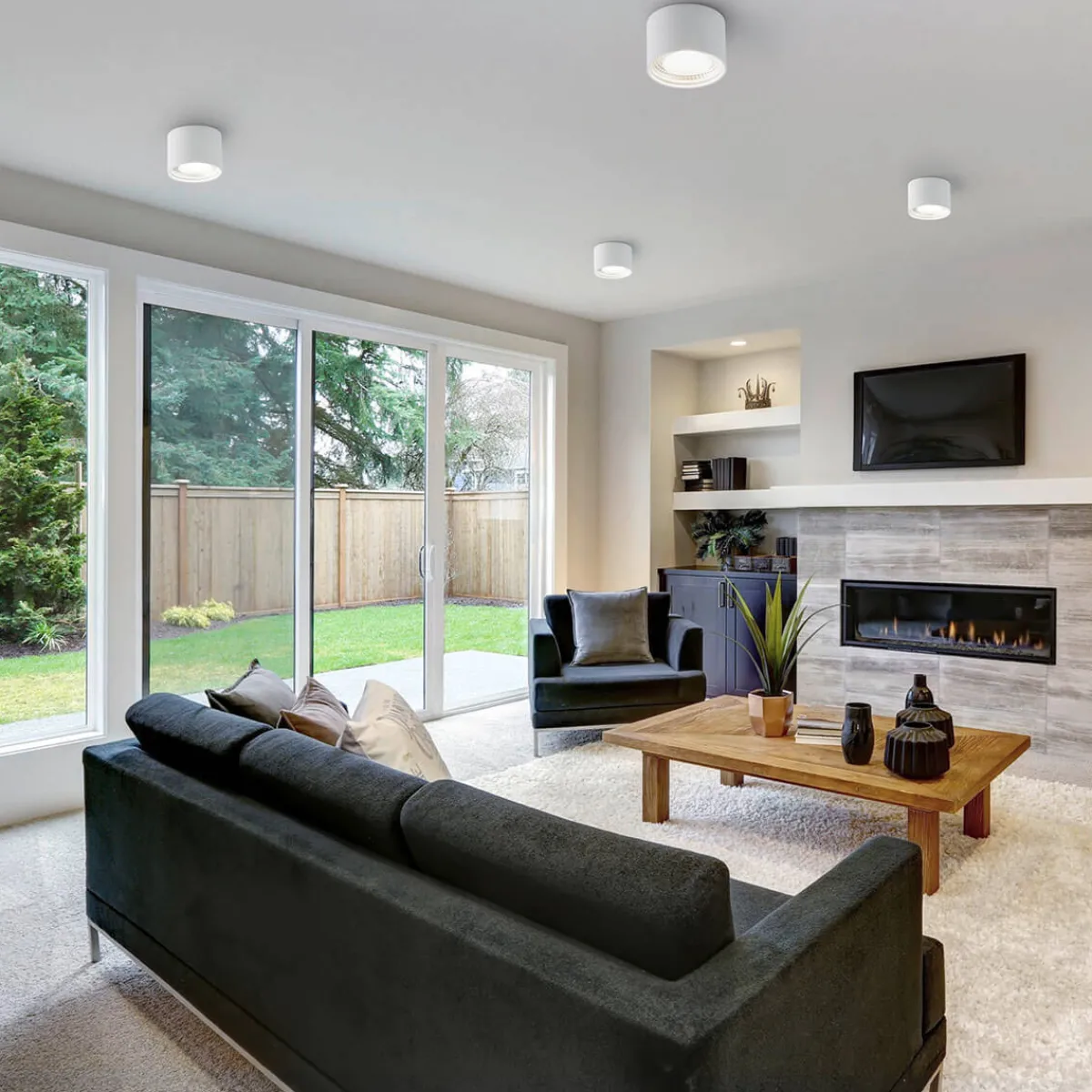 Outlet Kari LED Deckenleuchte, rund Wohnzimmer|Flur