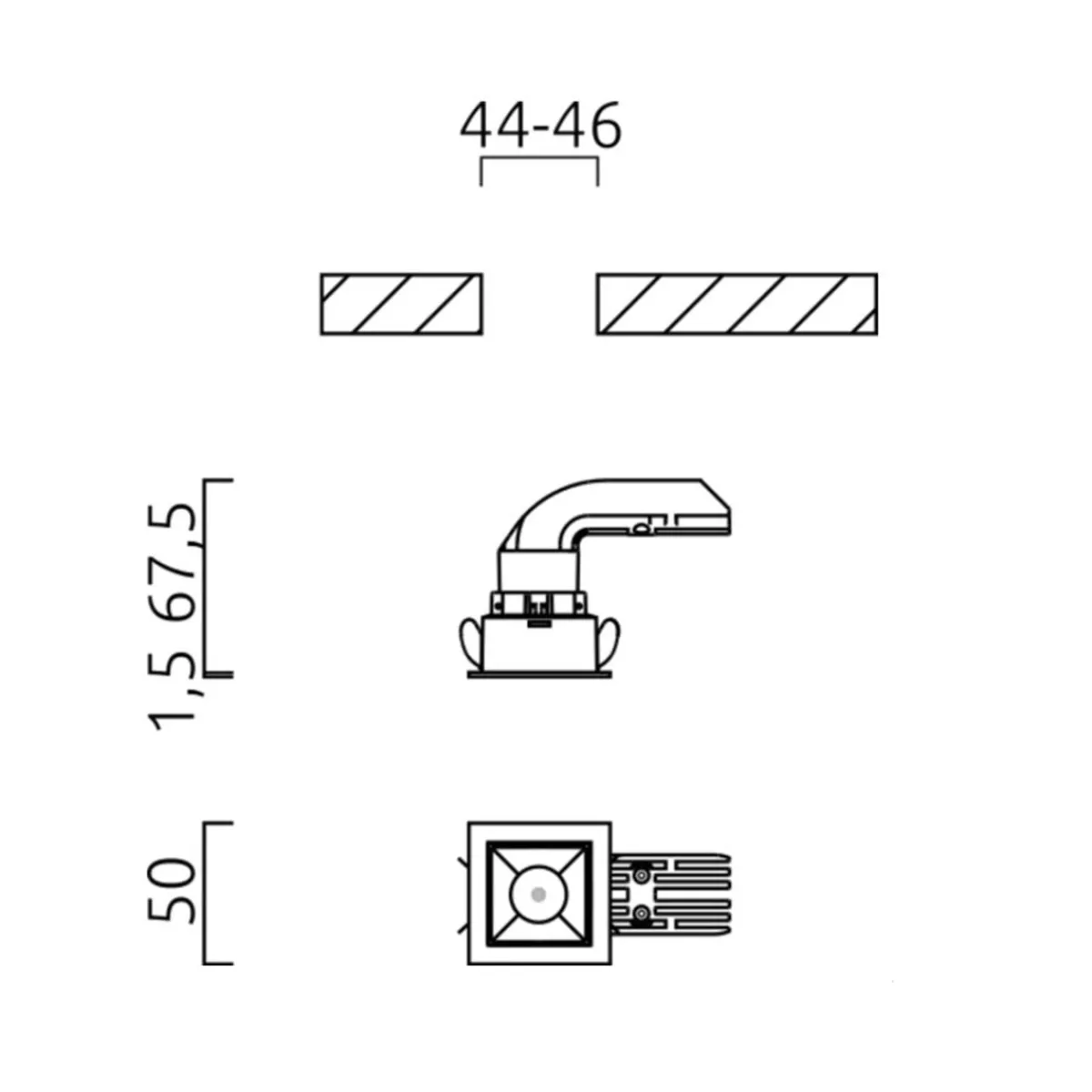 Outlet Pic LED Deckeneinbaustrahler, eckig, weiß Strahler & Spots|Deckenleuchten