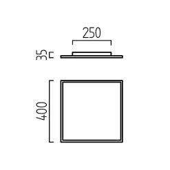 Outlet Rack LED Deckenleuchte, 40 x 40 cm Wohnzimmer|Schlafzimmer