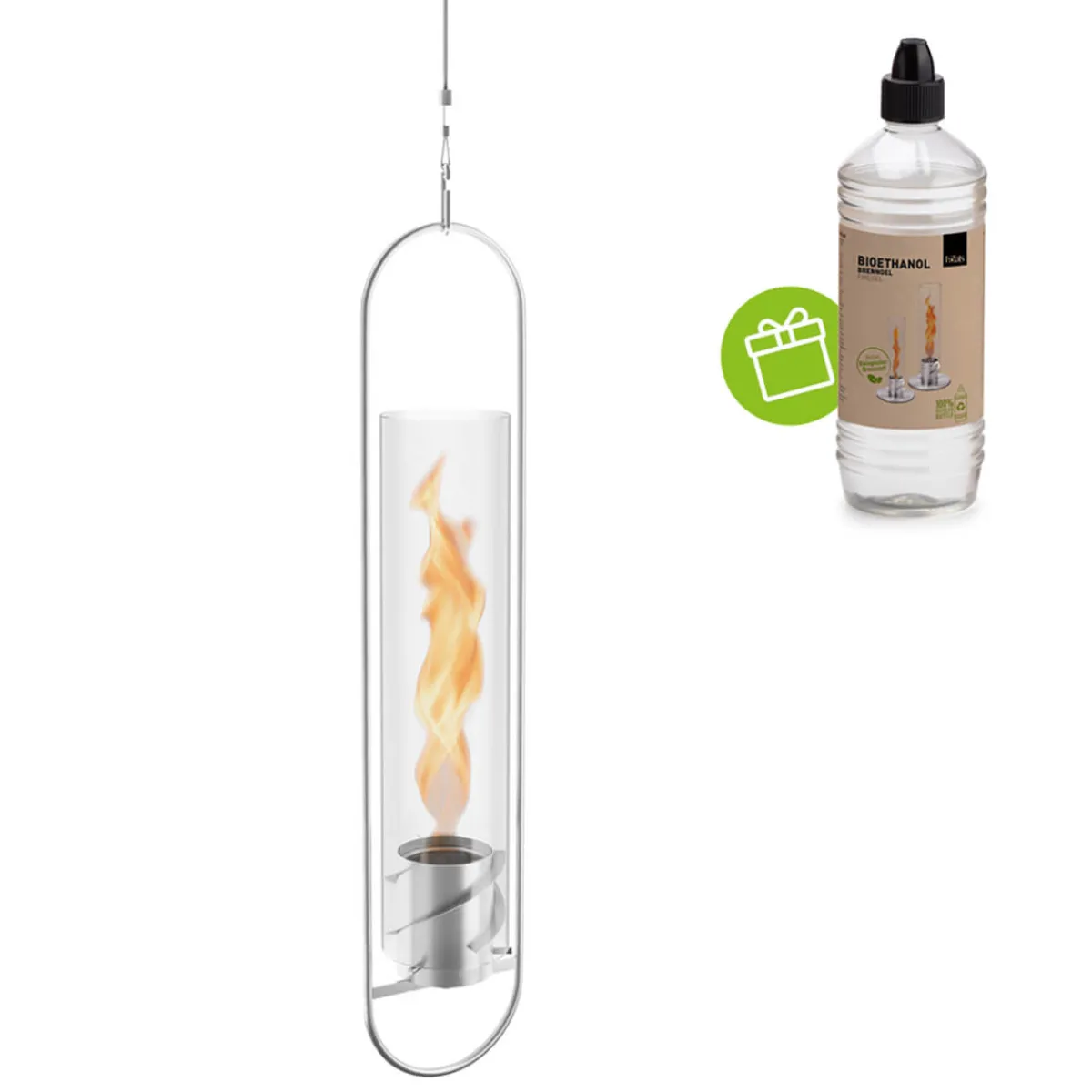 New Spin 120 Hängefeuer & Windlicht, inkl. Bioethanol Brenngel Kerzen & Windlichter|Kerzen & Windlichter