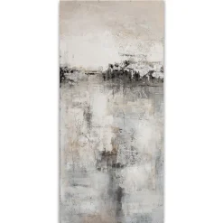 Clearance Gemälde Abstrakte Welten in Grau und Silber, 150 x 70 cm Bilder|Flur