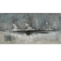 Outlet Gemälde Vulkanexplosion in Silber, 70 x 140 cm Bilder|Flur