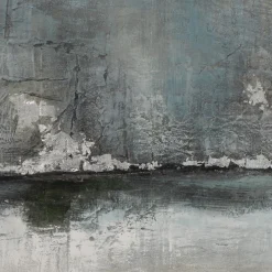 Outlet Gemälde Vulkanexplosion in Silber, 70 x 140 cm Bilder|Flur