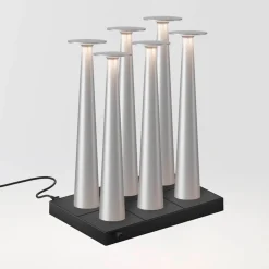 New 6er Set Lix Skinny LED Akkuleuchte inkl. Multi-Kontaktladestation Hotellerie|Gastronomie