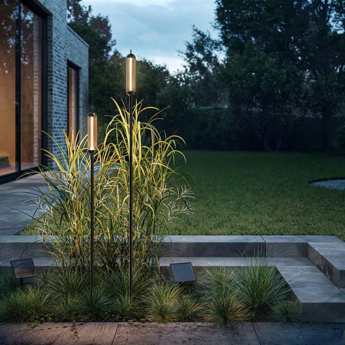 Online Reed solar LED Solarleuchte mit Erdspieß Terrassen|Stehleuchten